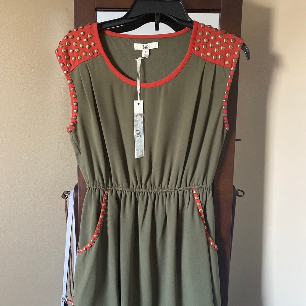 Army Green beaded dress